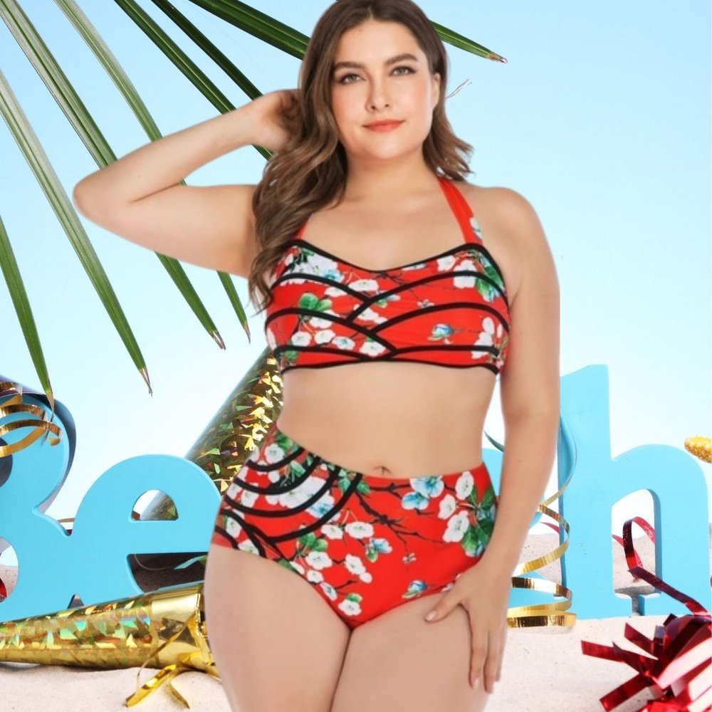 FLORAL BIKINI TWO PIECE SWIMSUIT